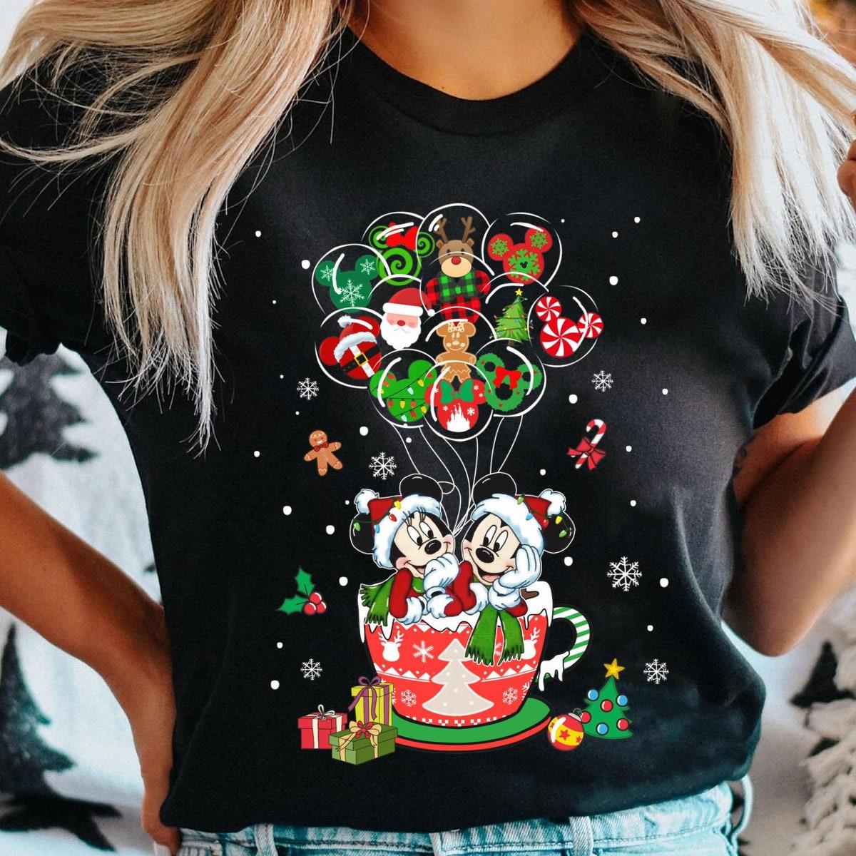 Mickey And Minnie Christmas Disney Cocoa Balloon Shirt 1