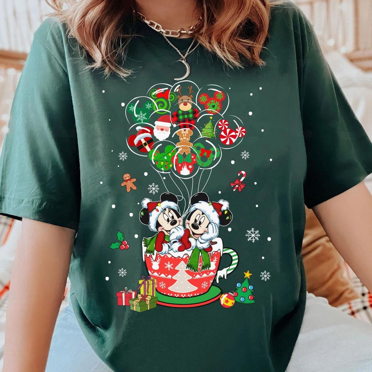 Mickey And Minnie Christmas Disney Cocoa Balloon Shirt 3