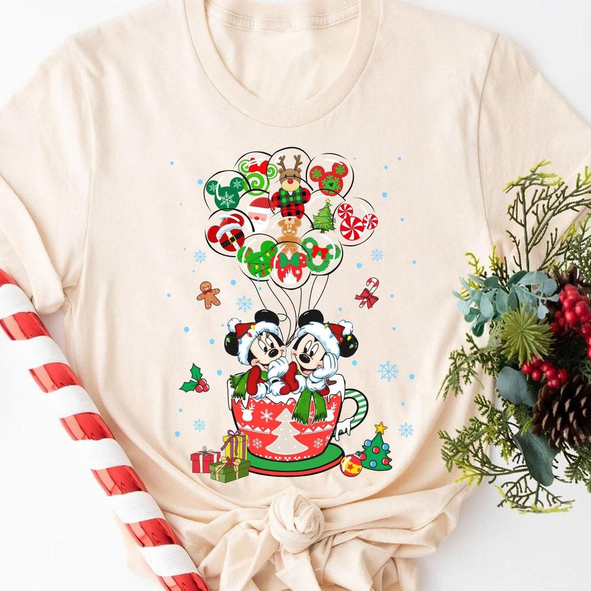 Mickey And Minnie Christmas Disney Cocoa Balloon Shirt 5