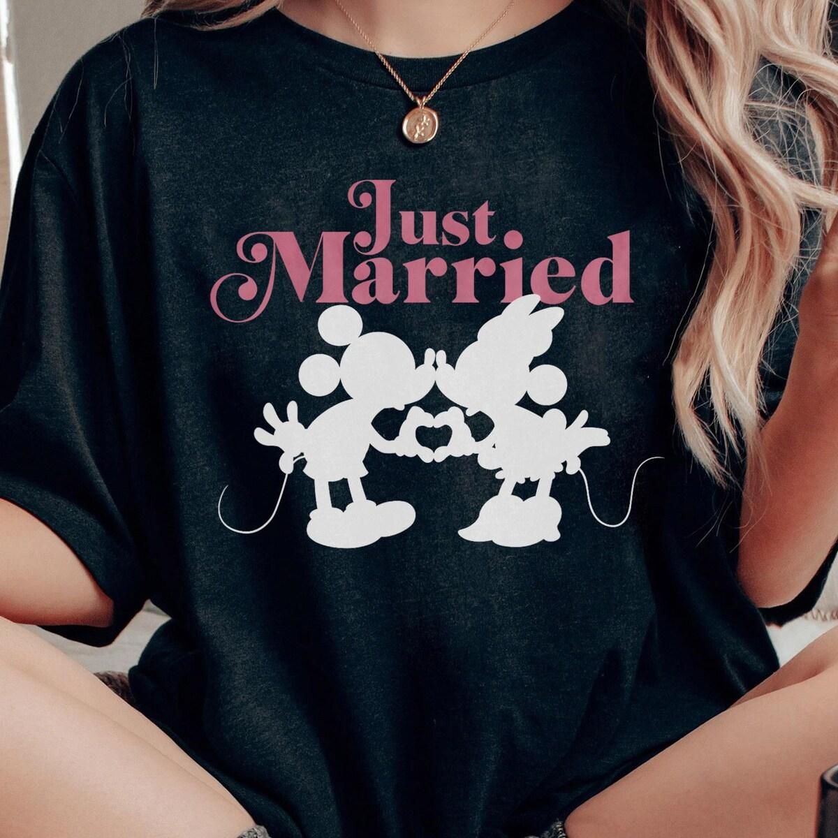 Mickey And Minnie Couple Just Married Shirt 1