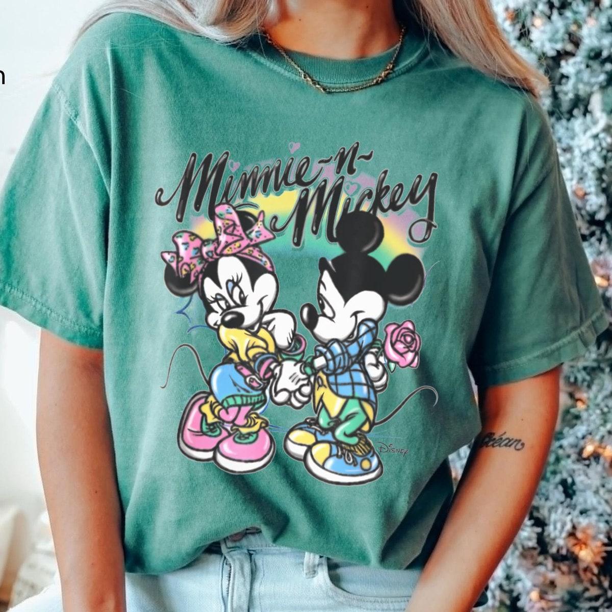 Mickey And Minnie Mouse Colorful Rainbow Couple Matching Shirt 4