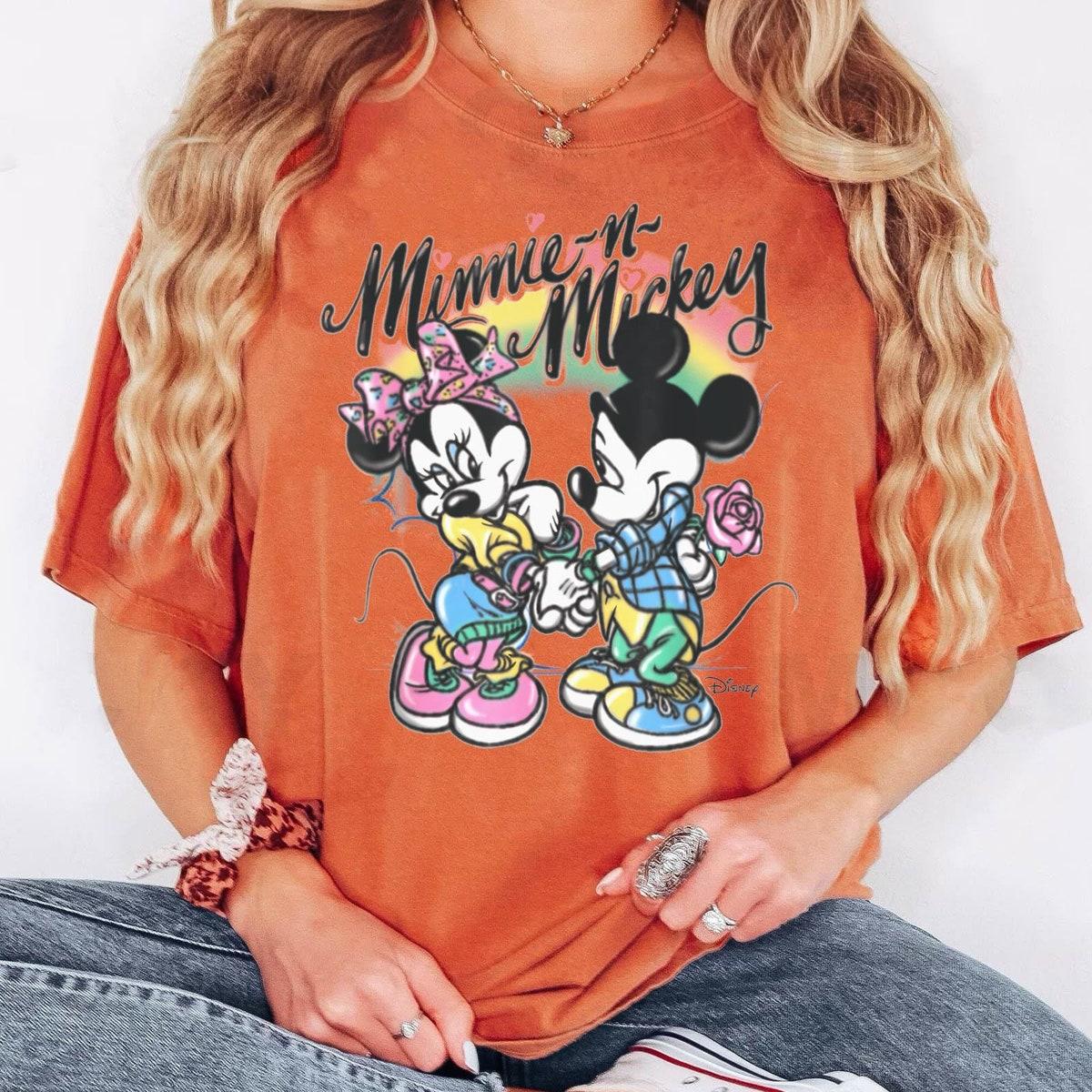 Mickey And Minnie Mouse Colorful Rainbow Couple Matching Shirt 5