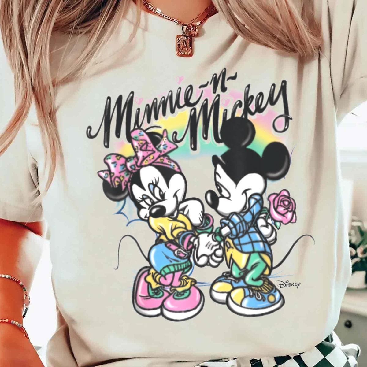 Mickey And Minnie Mouse Colorful Rainbow Couple Matching Shirt 6