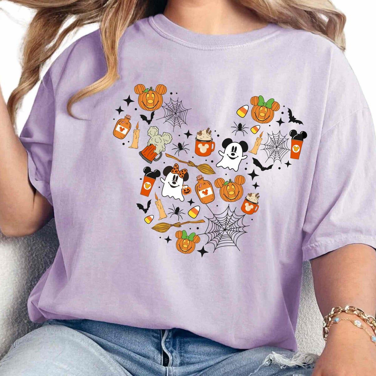 Mickey Ears Halloween Things Mickey Minnie Boo Pumpkin Bat Shirt 3