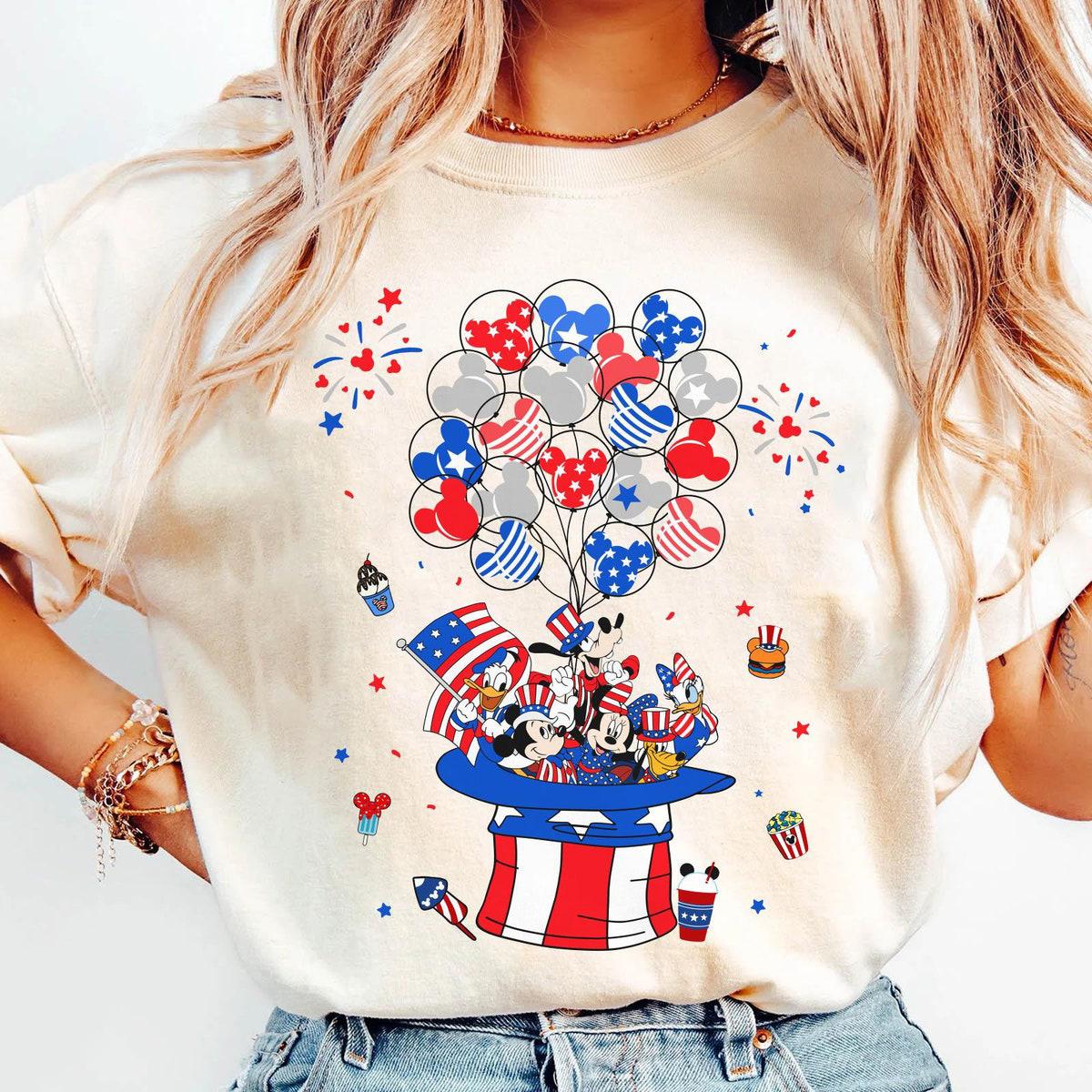 Mickey Friends 4th Of July Hat With Balloon Shirt 1