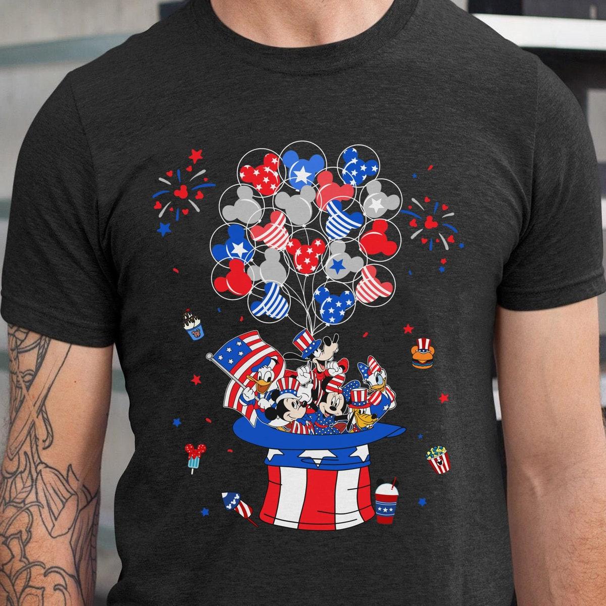 Mickey Friends 4th Of July Hat With Balloon Shirt 5