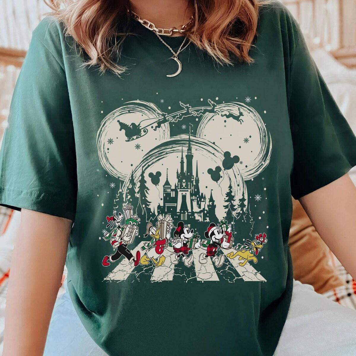 Mickey Friends Christmas Walking Abbey Road Shirt 5