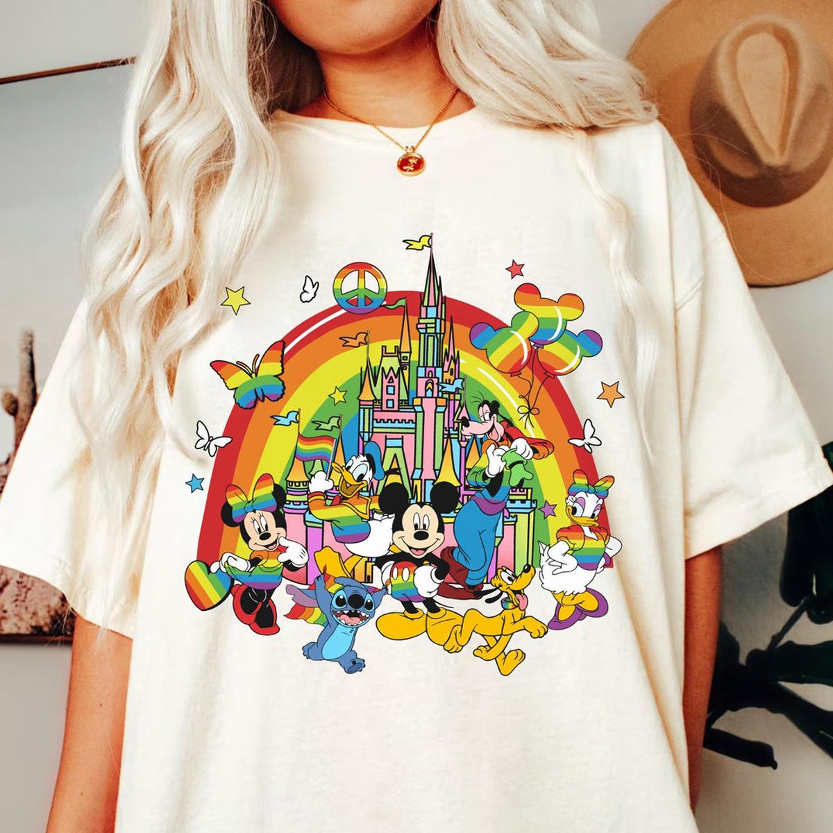 Mickey Friends Disney Castle Rainbow Lgbt Pride Shirt 1