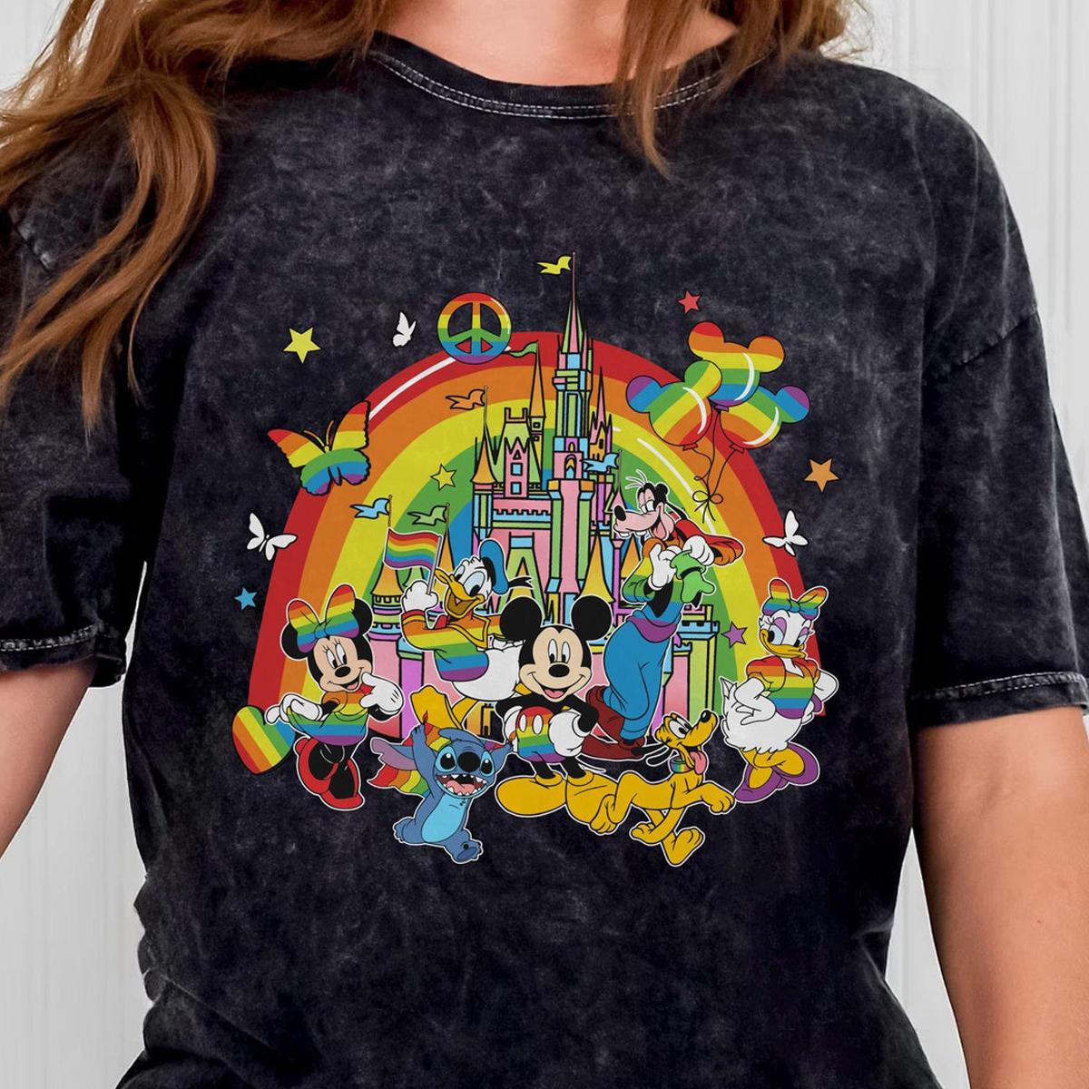 Mickey Friends Disney Castle Rainbow Lgbt Pride Shirt 2