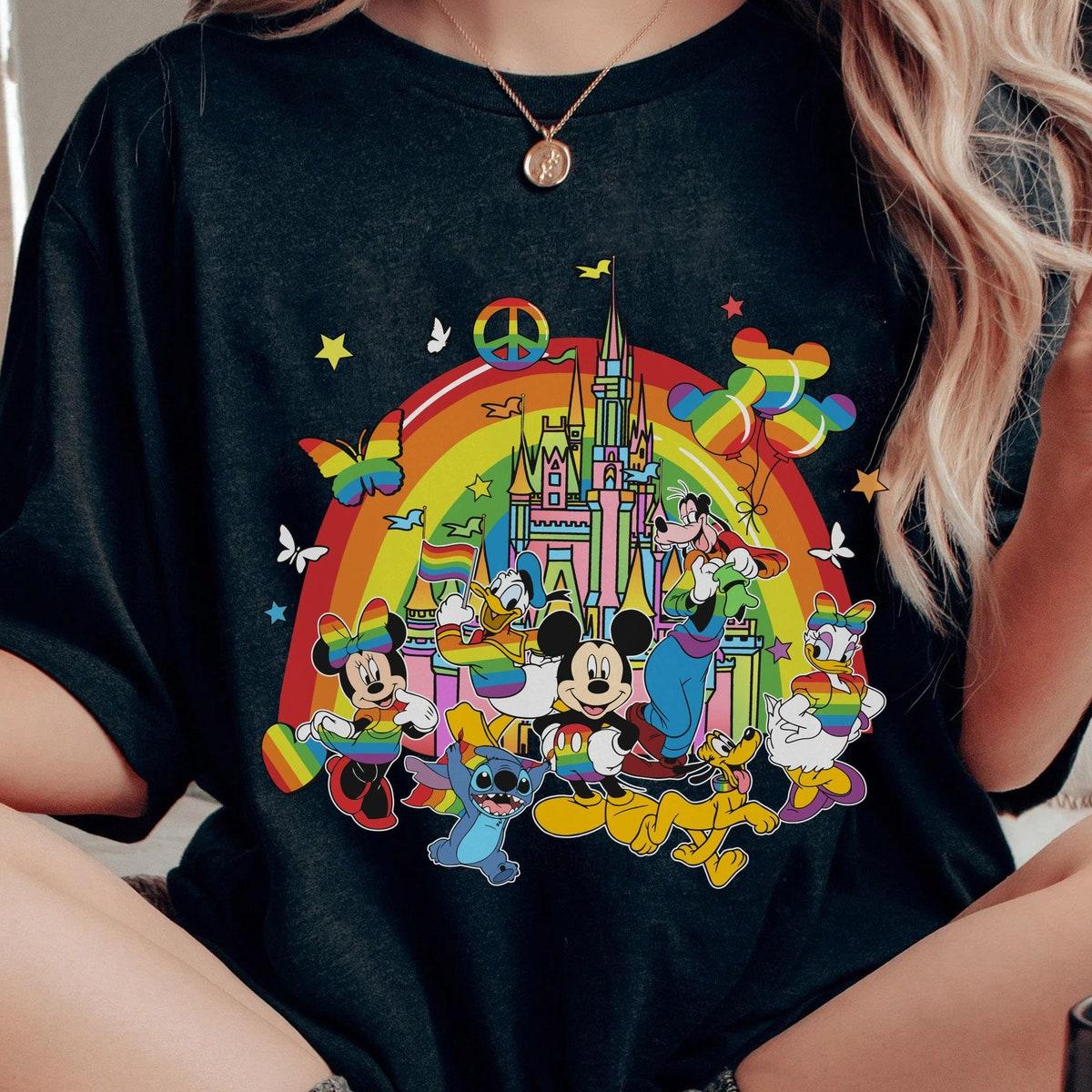 Mickey Friends Disney Castle Rainbow Lgbt Pride Shirt 3