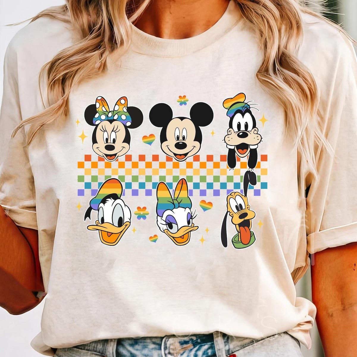 Mickey Friends Lgbt Rainbow Checkered Pride Month Shirt 1