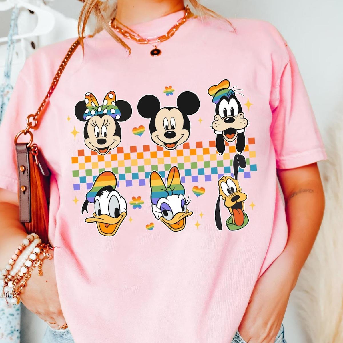 Mickey Friends Lgbt Rainbow Checkered Pride Month Shirt 3