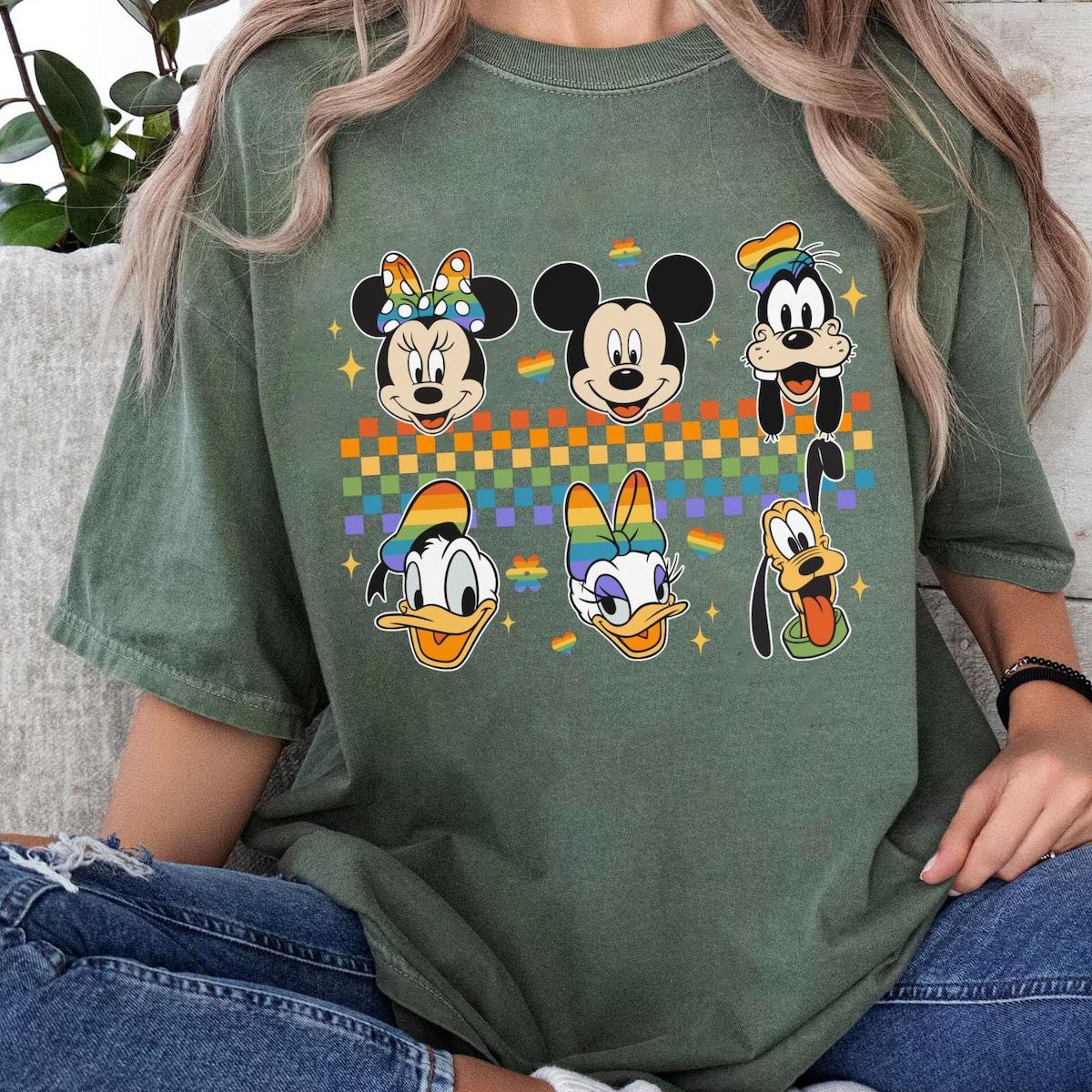 Mickey Friends Lgbt Rainbow Checkered Pride Month Shirt 4