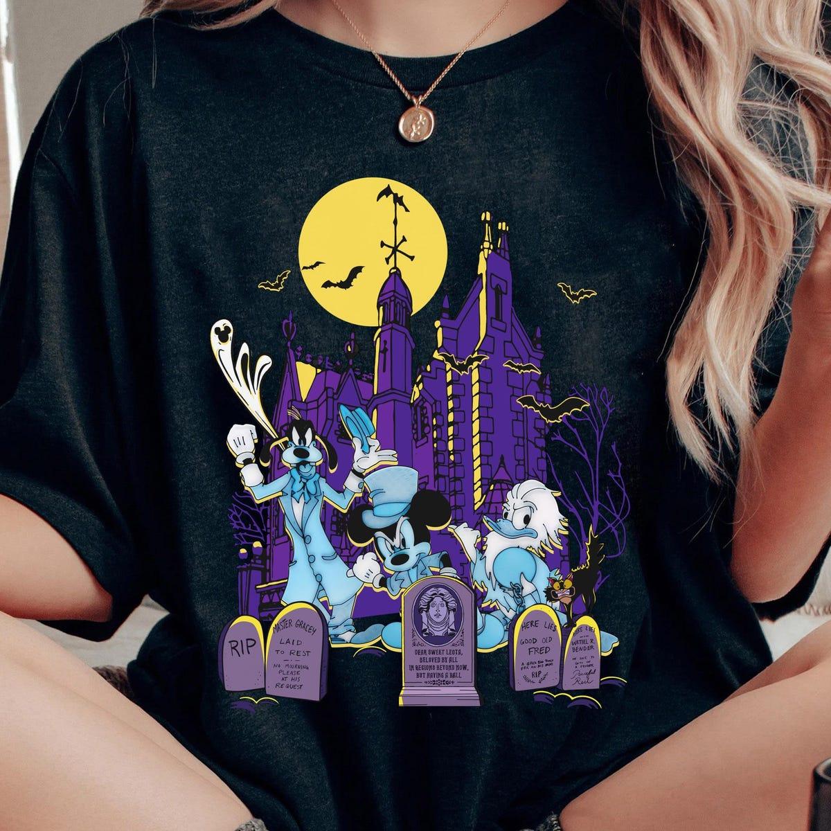 Mickey Goofy Donald Costume Hitchhiking Ghosts Shirt 1