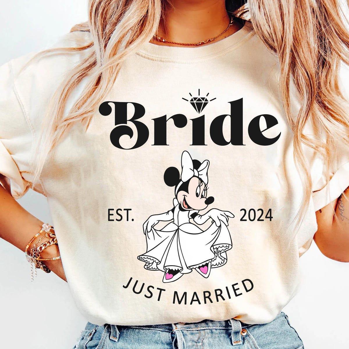 Mickey Minnie Bride And Groom Just Married Couple Matching Shirt 2