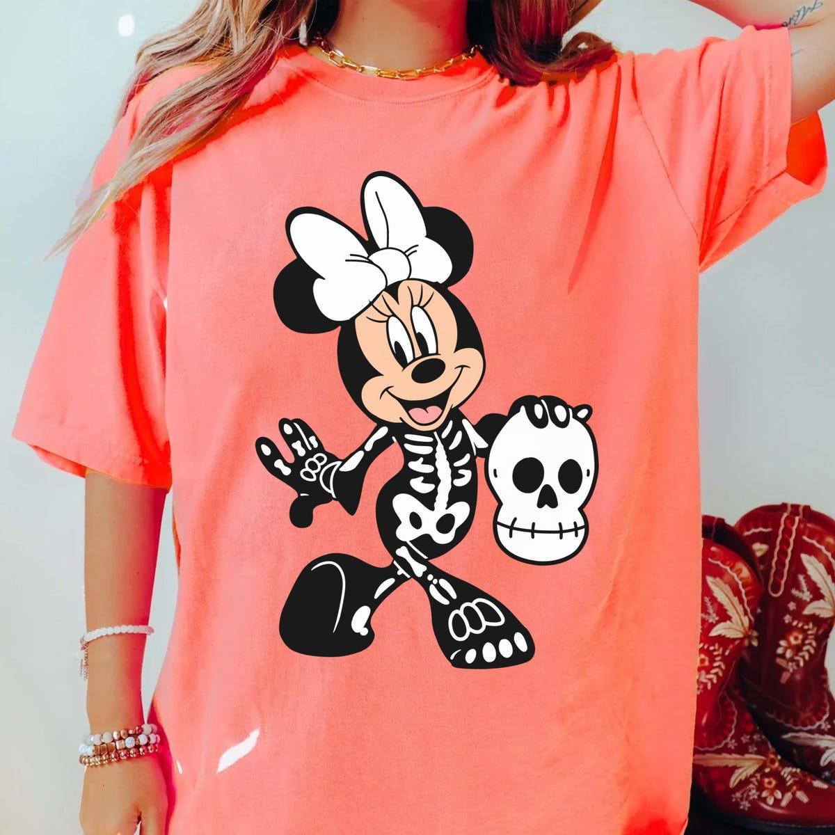 Mickey Minnie Costume Skeleton Couple Disney Halloween Matching Shirt 3