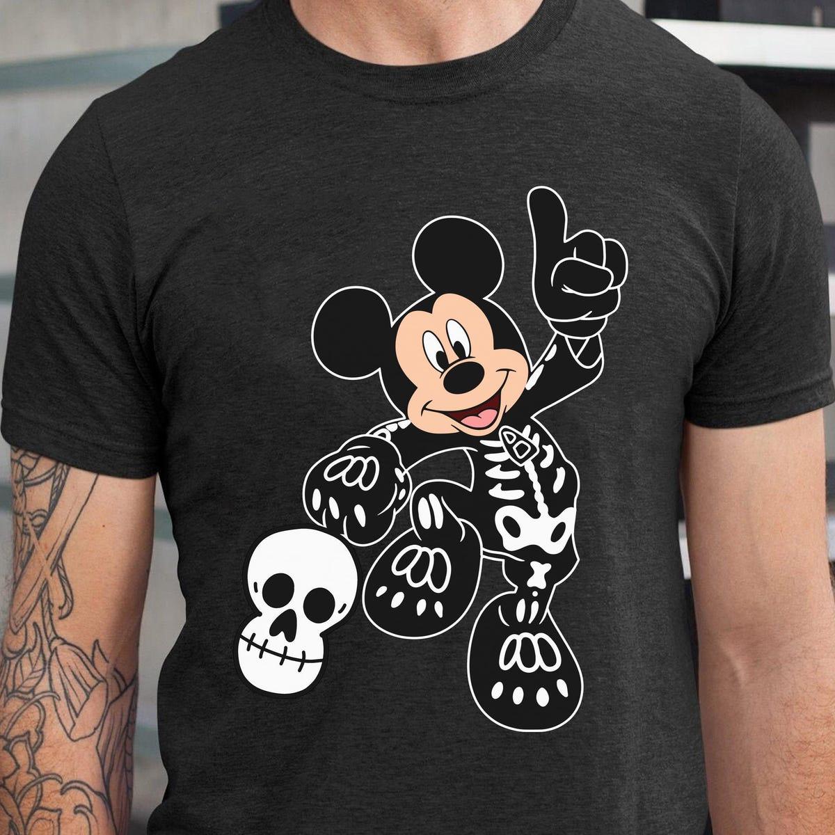 Mickey Minnie Costume Skeleton Couple Disney Halloween Matching Shirt 4