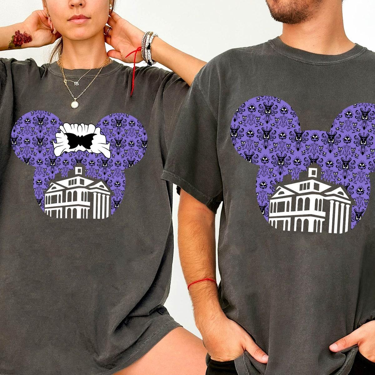 Mickey Minnie Ears Foolish Mortals Halloween Couple Matching Shirt 2