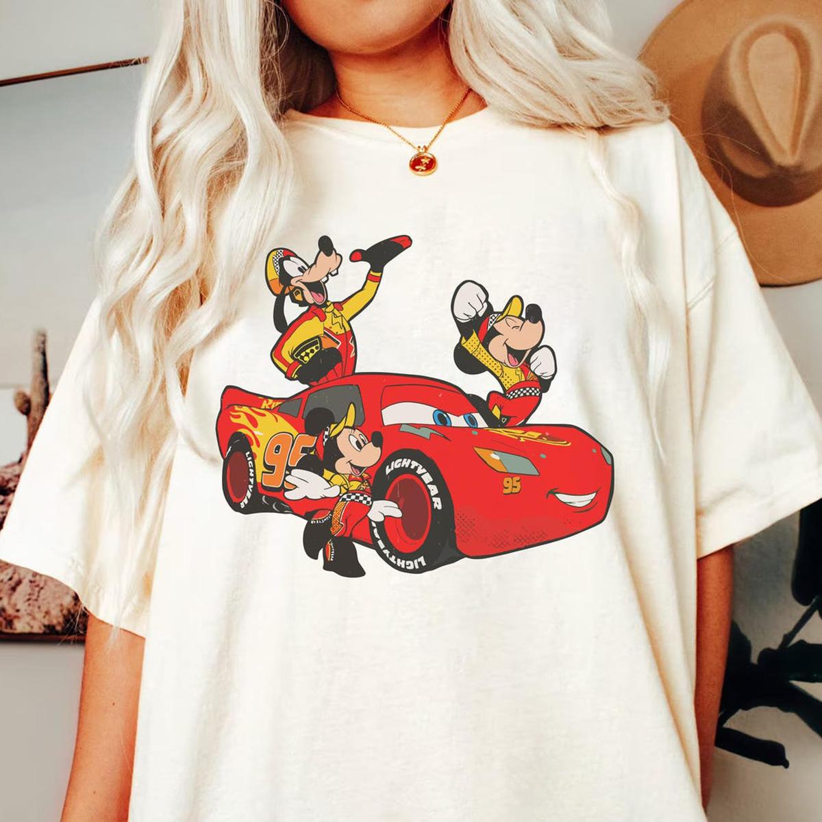 Mickey Minnie Goofy Lightning Mcqueen Shirt 5