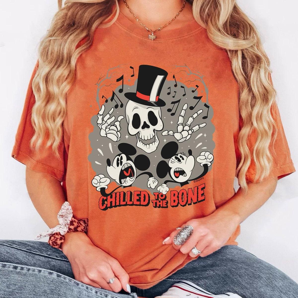 Mickey Minnie Halloween Skeleton Chilled To The Bone Shirt 2