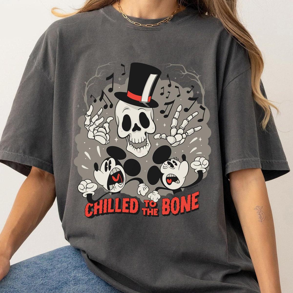 Mickey Minnie Halloween Skeleton Chilled To The Bone Shirt 3