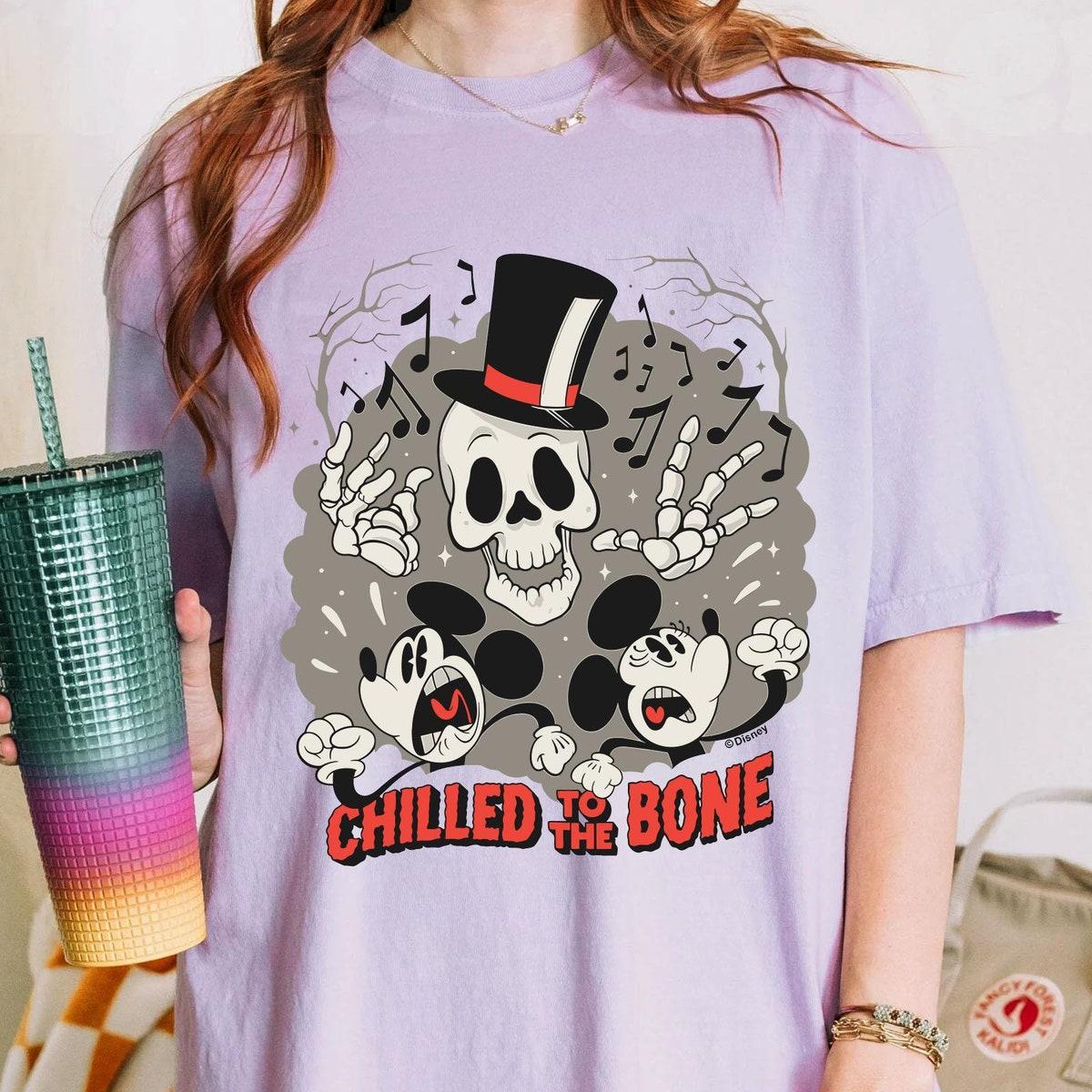 Mickey Minnie Halloween Skeleton Chilled To The Bone Shirt 4