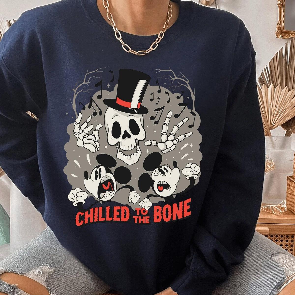 Mickey Minnie Halloween Skeleton Chilled To The Bone Shirt 5