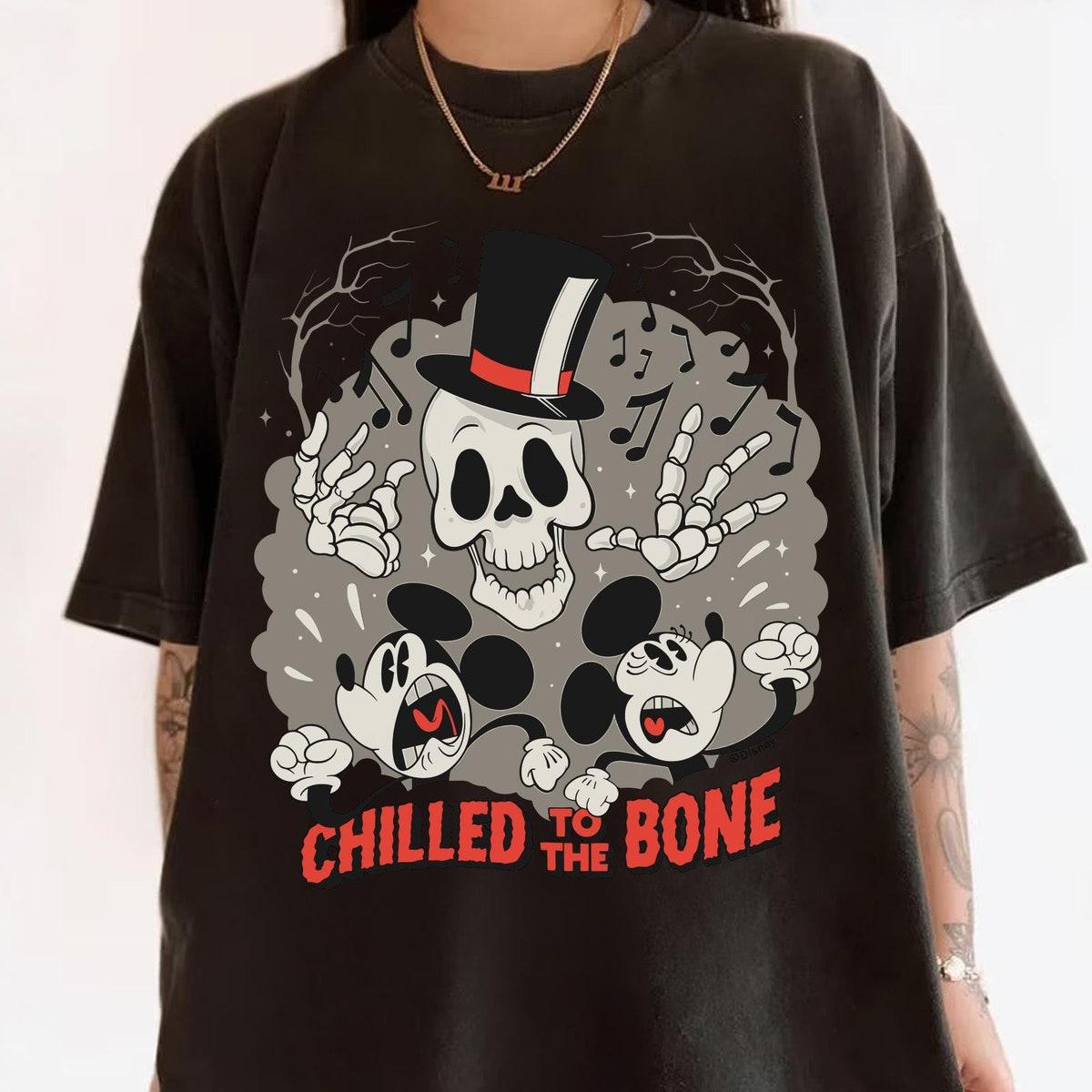 Mickey Minnie Halloween Skeleton Chilled To The Bone Shirt 6