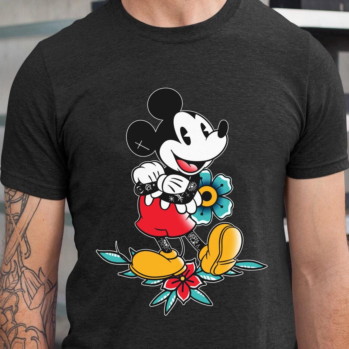 Mickey Minnie Mouse Tattoo Art Style Couple Matching Shirt 4