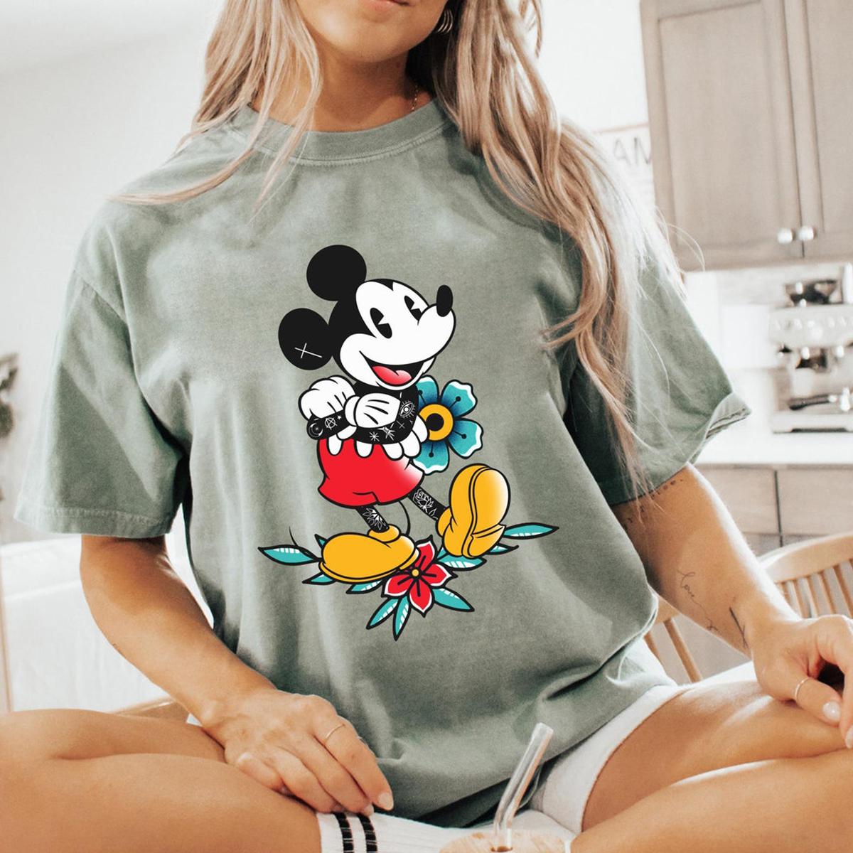 Mickey Minnie Mouse Tattoo Art Style Couple Matching Shirt 6