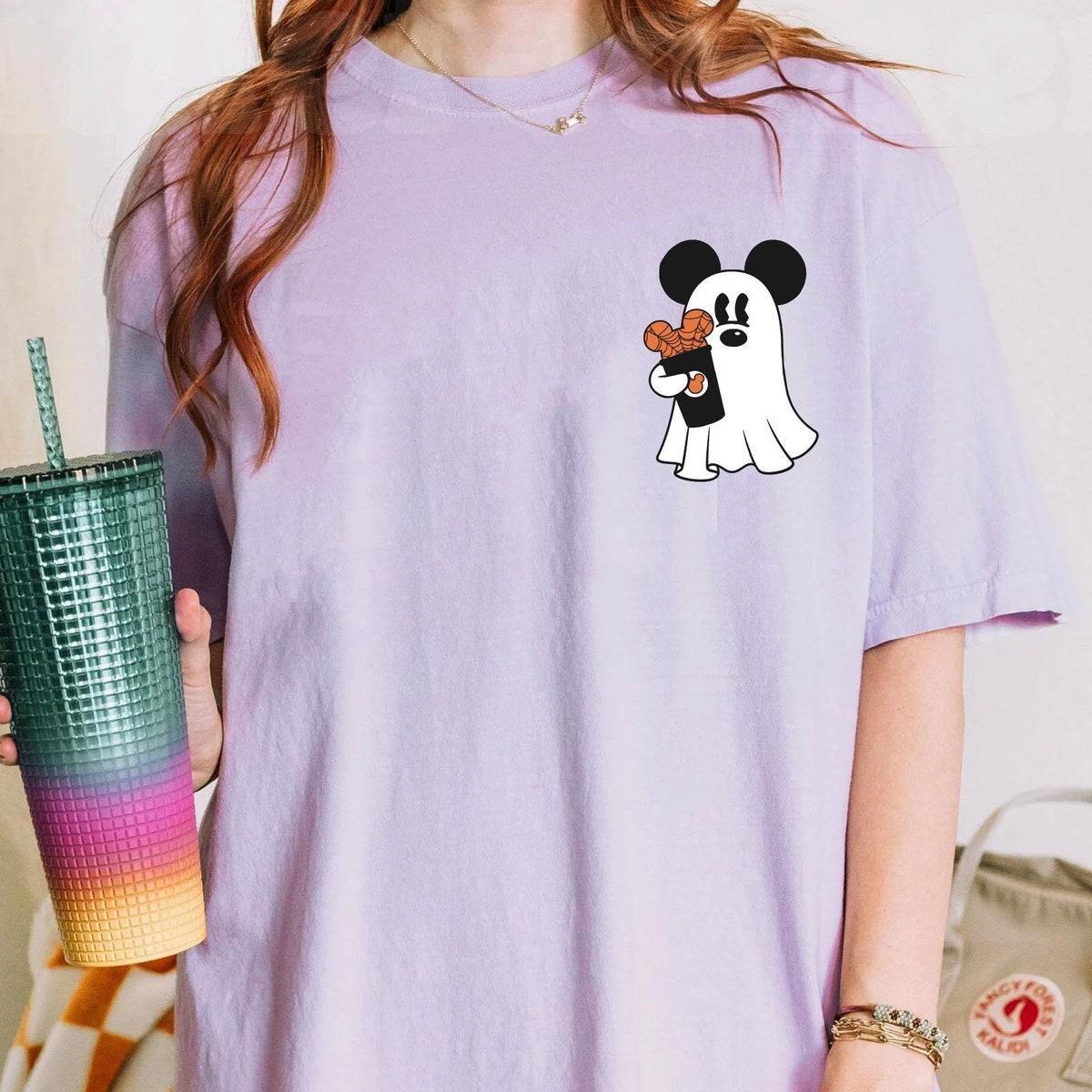 Mickey Mouse Boo Ghost Spooky Coffee Pocket Shirt 1