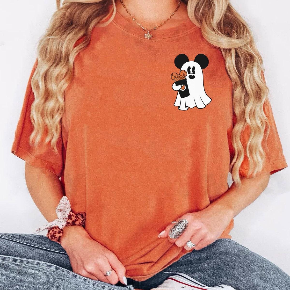 Mickey Mouse Boo Ghost Spooky Coffee Pocket Shirt 2