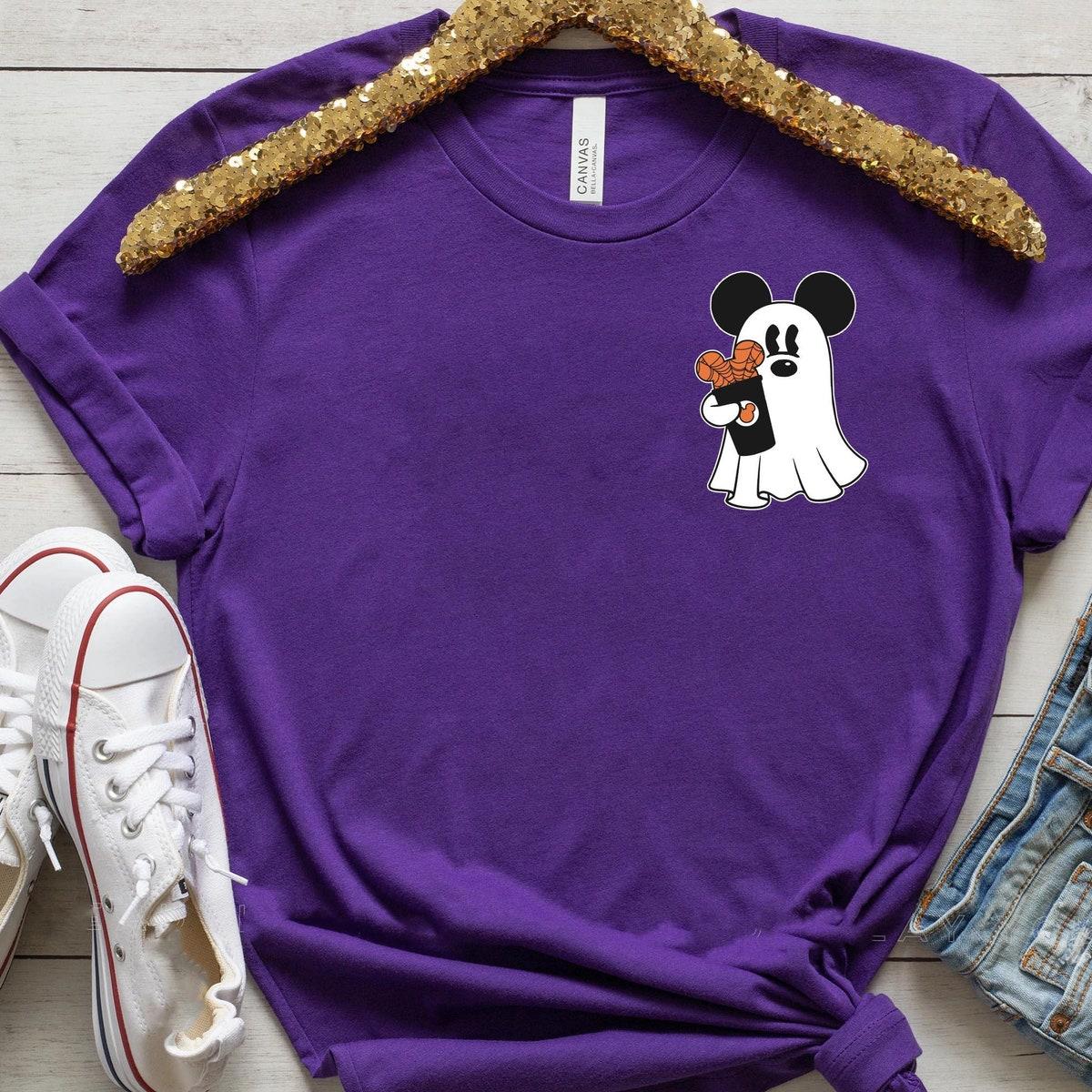 Mickey Mouse Boo Ghost Spooky Coffee Pocket Shirt 4