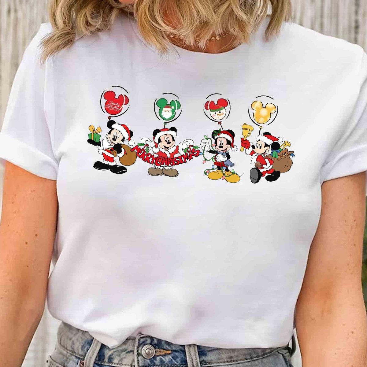 Mickey Mouse Costume Santa Christmas Balloon Shirt 1