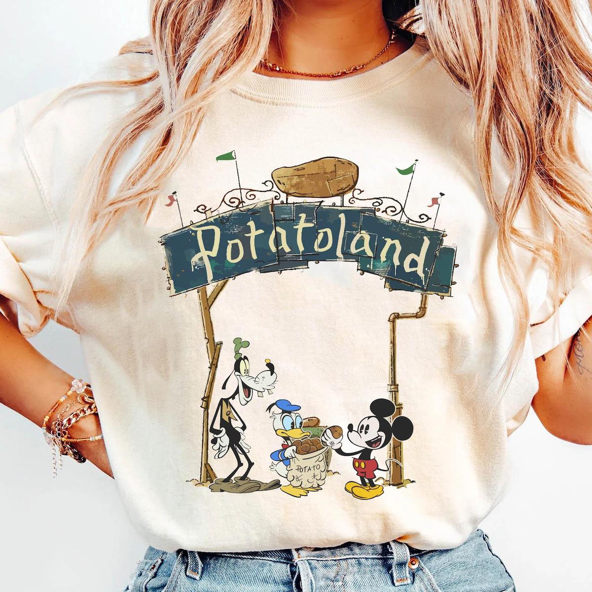 Mickey Mouse Donald Duck And Goofy Welcome To Potatoland Shirt 1