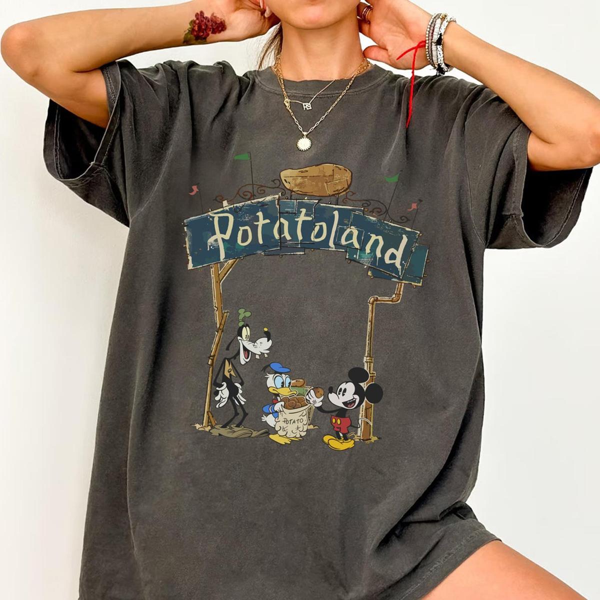 Mickey Mouse Donald Duck And Goofy Welcome To Potatoland Shirt 4