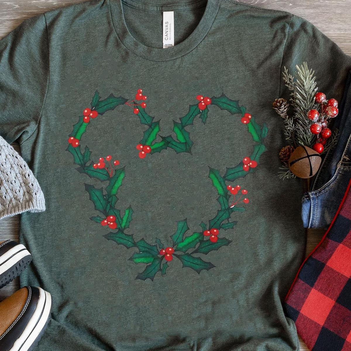 Mickey Mouse Icon Christmas Wreath Shirt 4