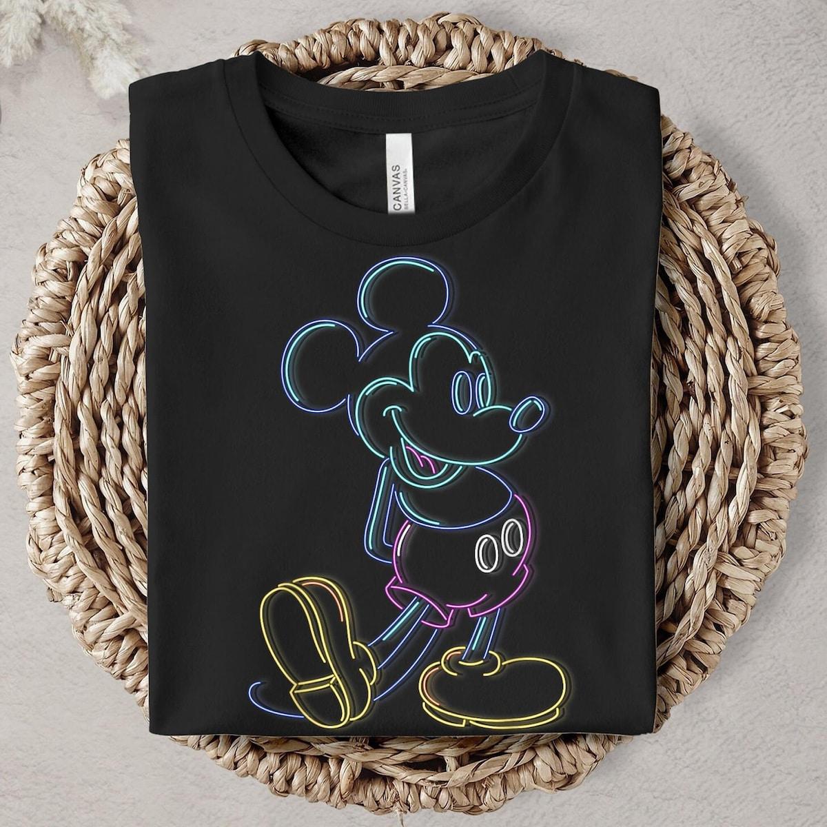 Mickey Mouse Neon Line Mickey And Friends Shirt 1