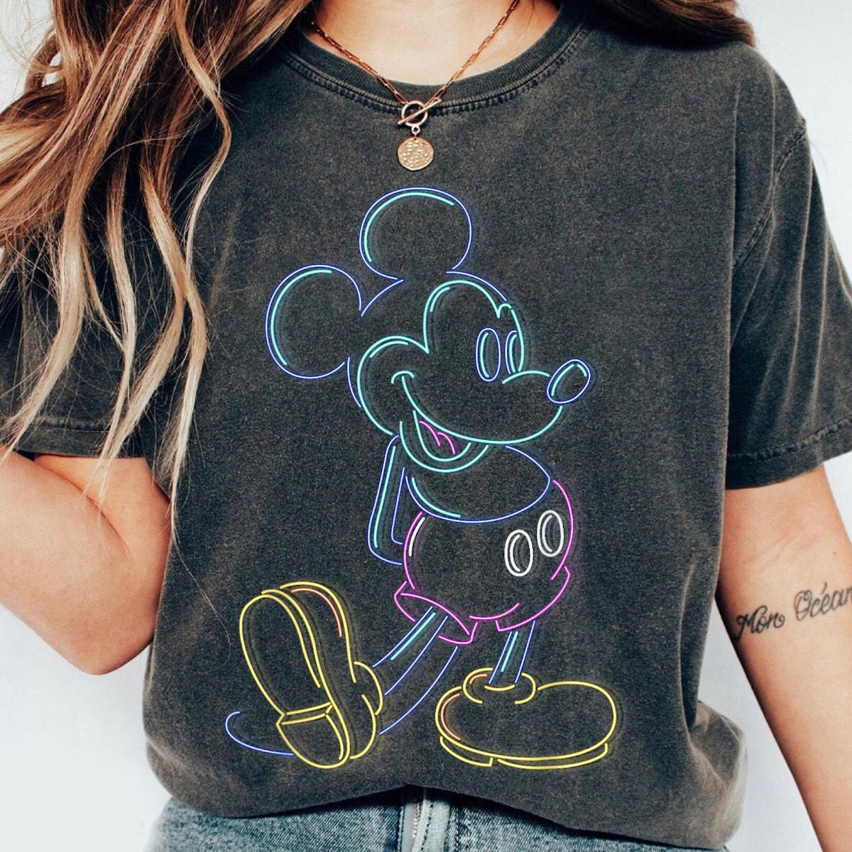 Mickey Mouse Neon Line Mickey And Friends Shirt 3