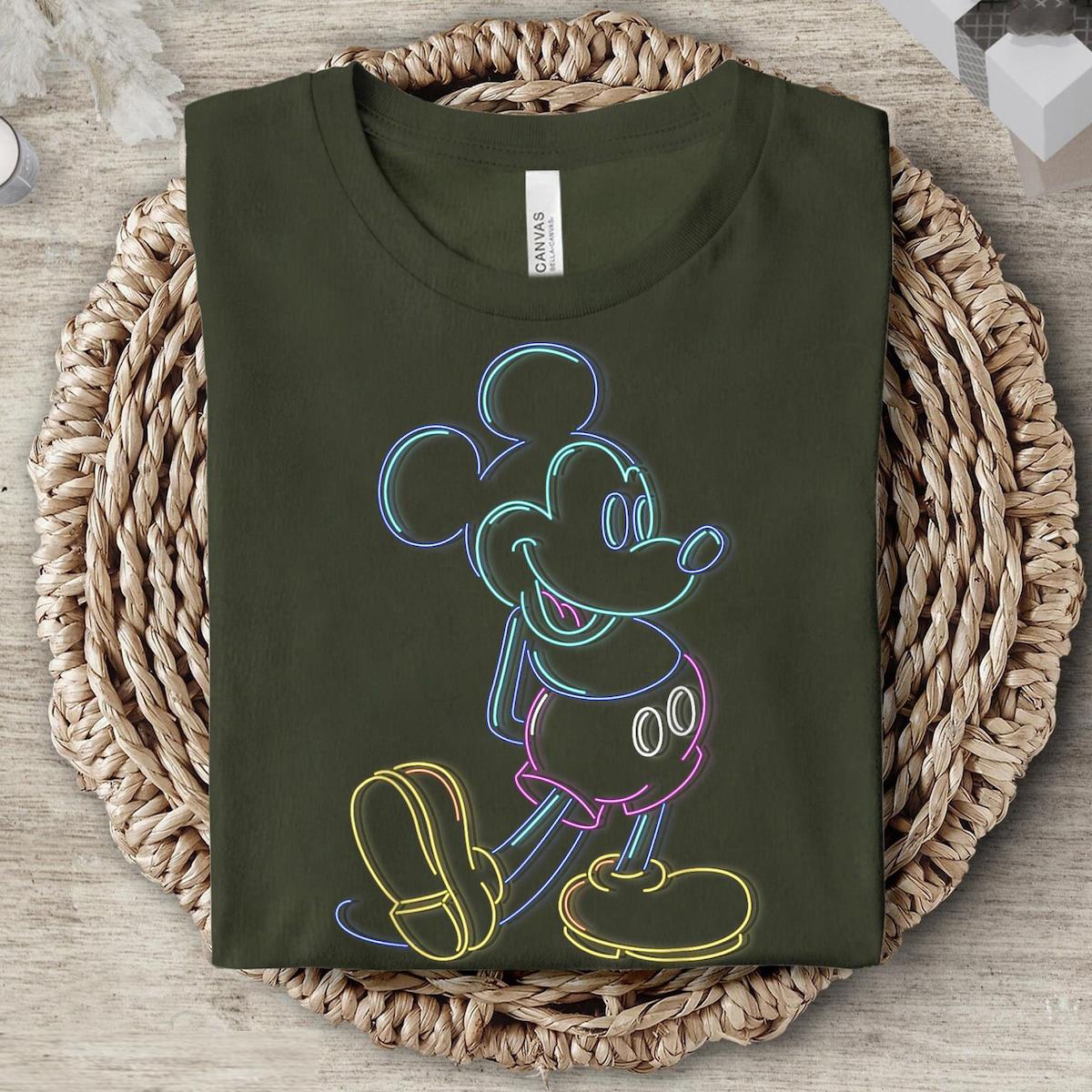 Mickey Mouse Neon Line Mickey And Friends Shirt 5