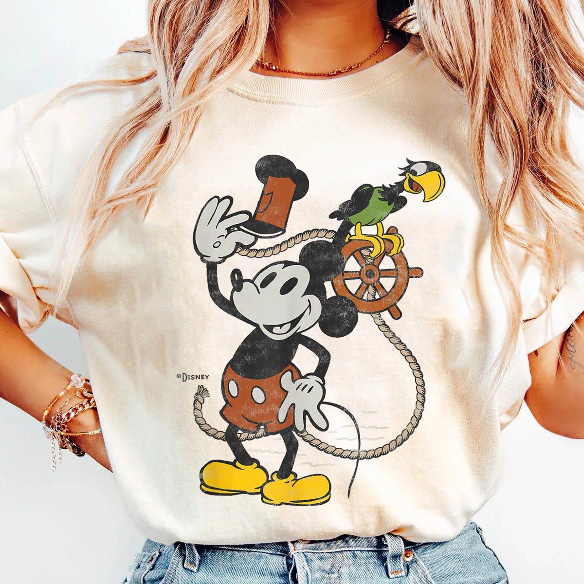 Mickey Steamboat Willie With Parrot Shirt 1