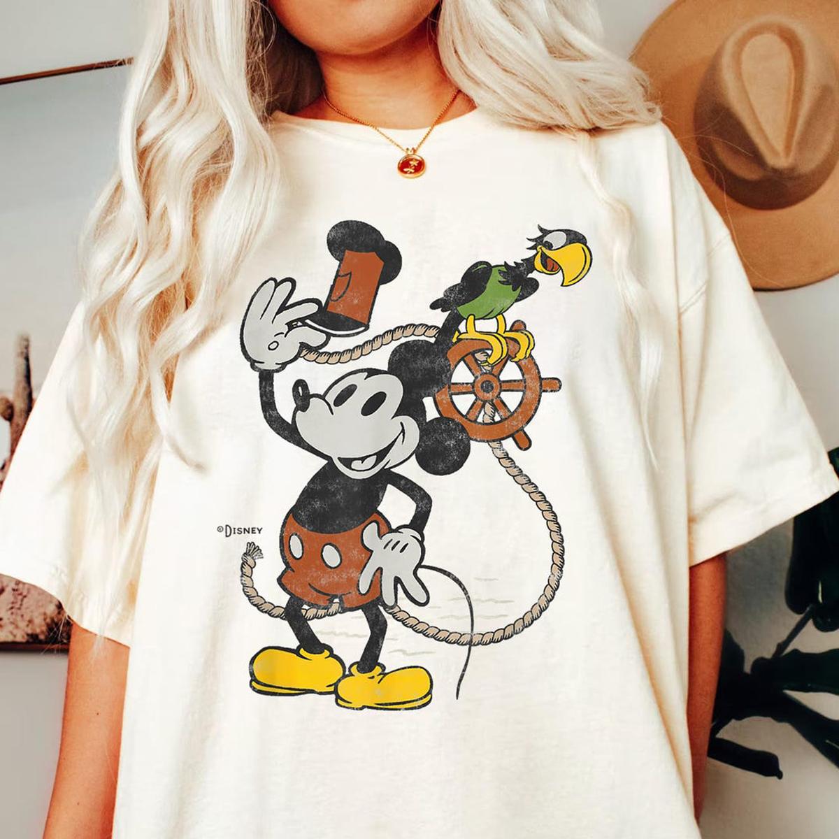 Mickey Steamboat Willie With Parrot Shirt 5