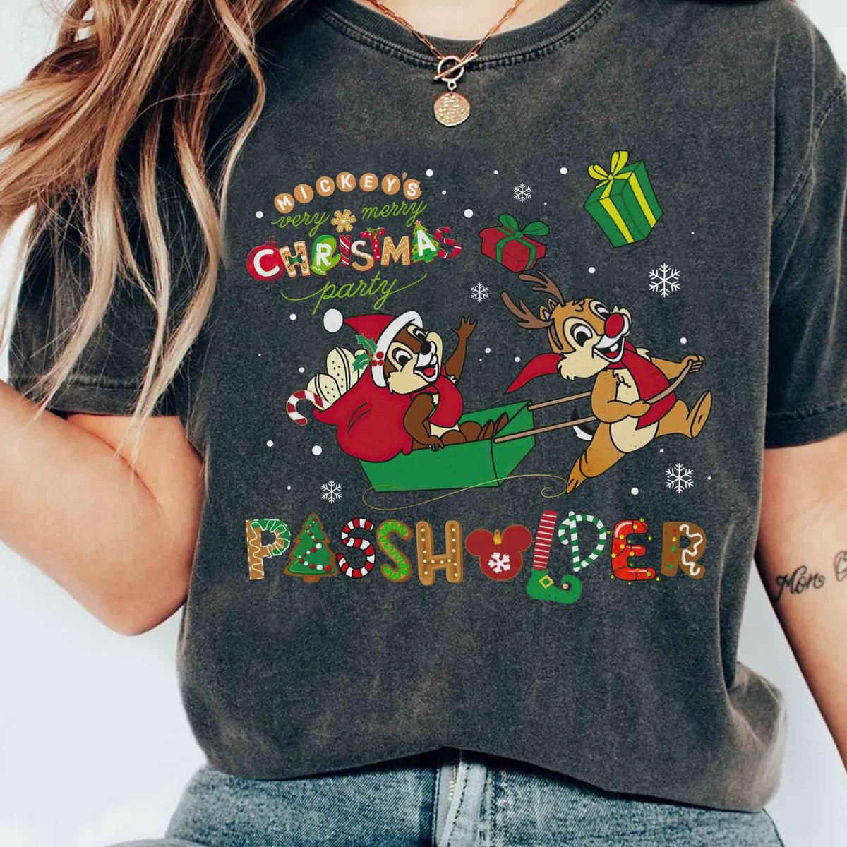 Mickey's Very Merry Christmas Party Passholder Chip N Dale Shirt 1