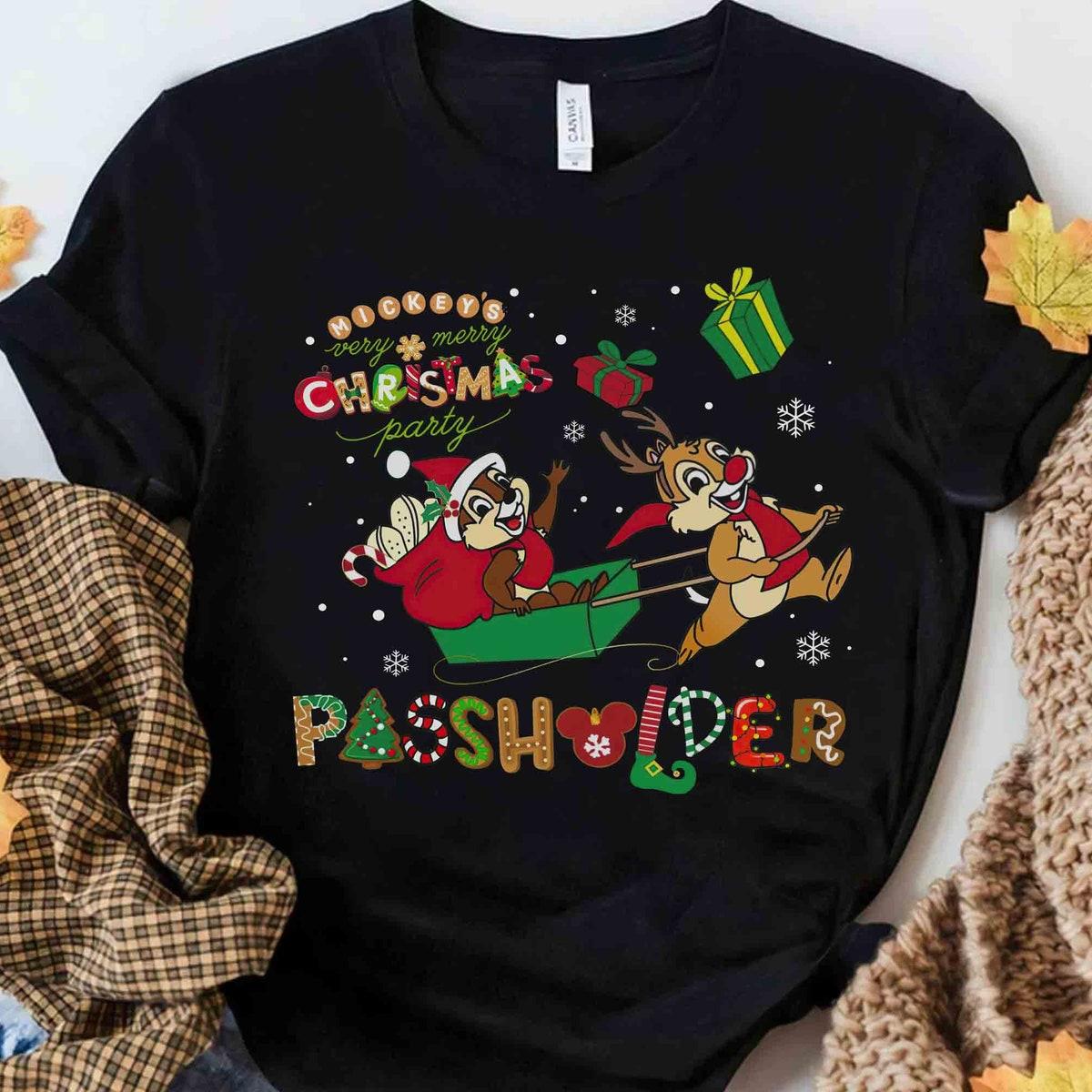 Mickey's Very Merry Christmas Party Passholder Chip N Dale Shirt 2