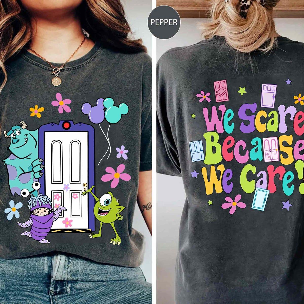 Mike Sulley Boo Door Floral We Scare Because We Care Shirt 1