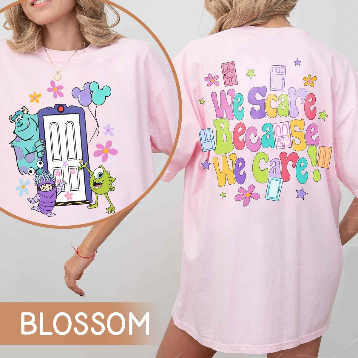 Mike Sulley Boo Door Floral We Scare Because We Care Shirt 2