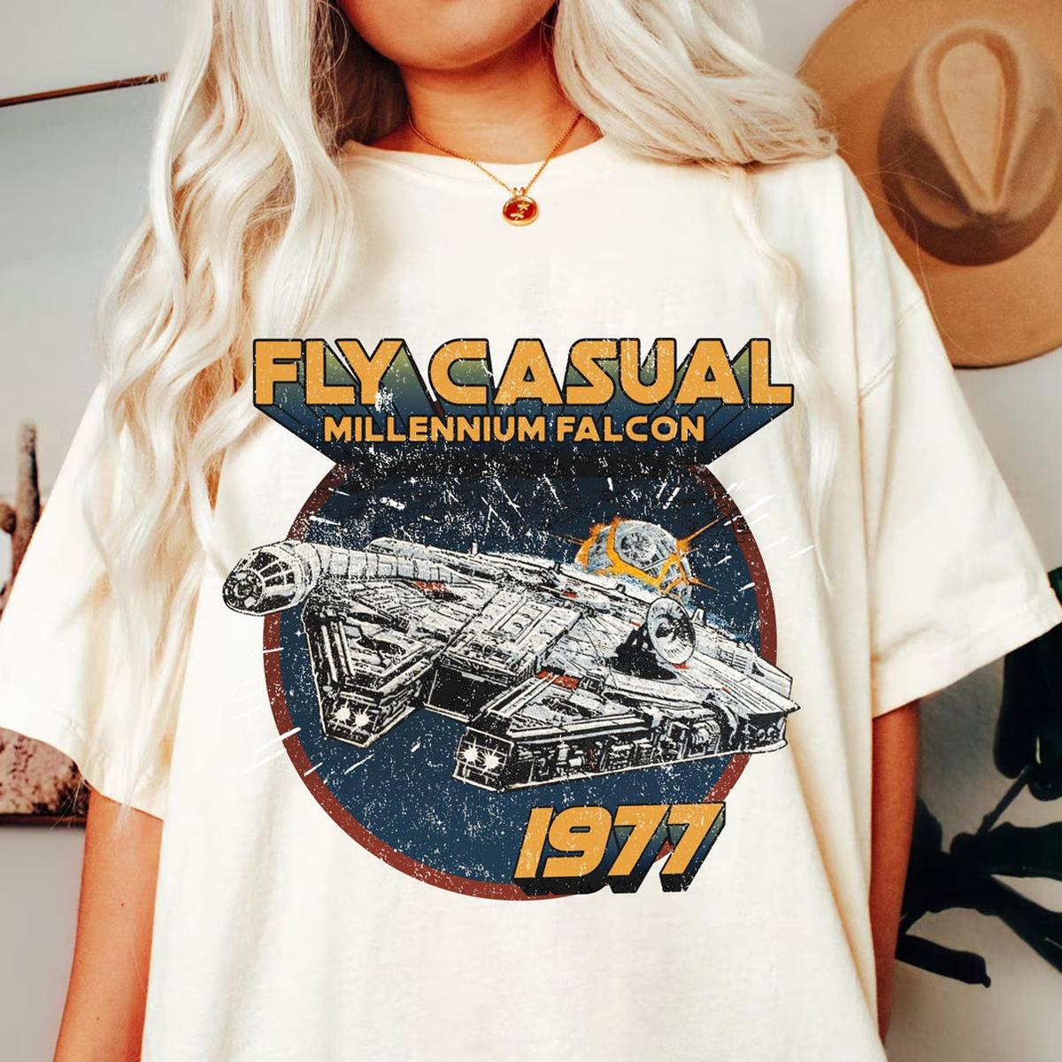 Millennium Falcon Fly Casual 1977 Star Wars Shirt 1