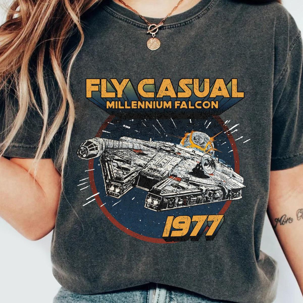 Millennium Falcon Fly Casual 1977 Star Wars Shirt 2