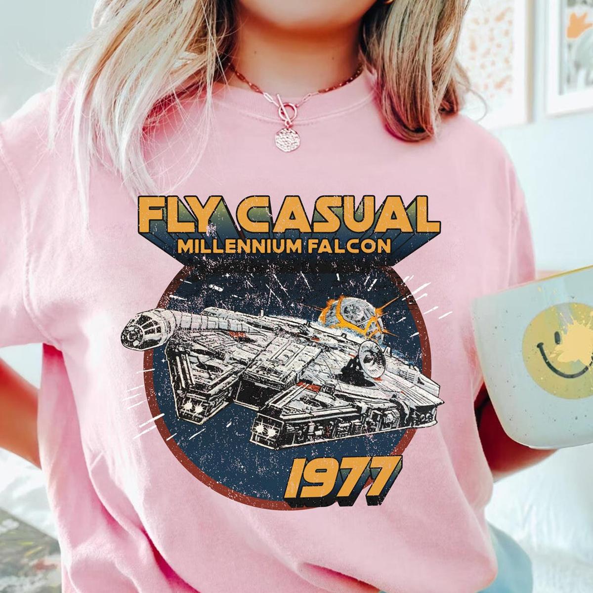 Millennium Falcon Fly Casual 1977 Star Wars Shirt 3