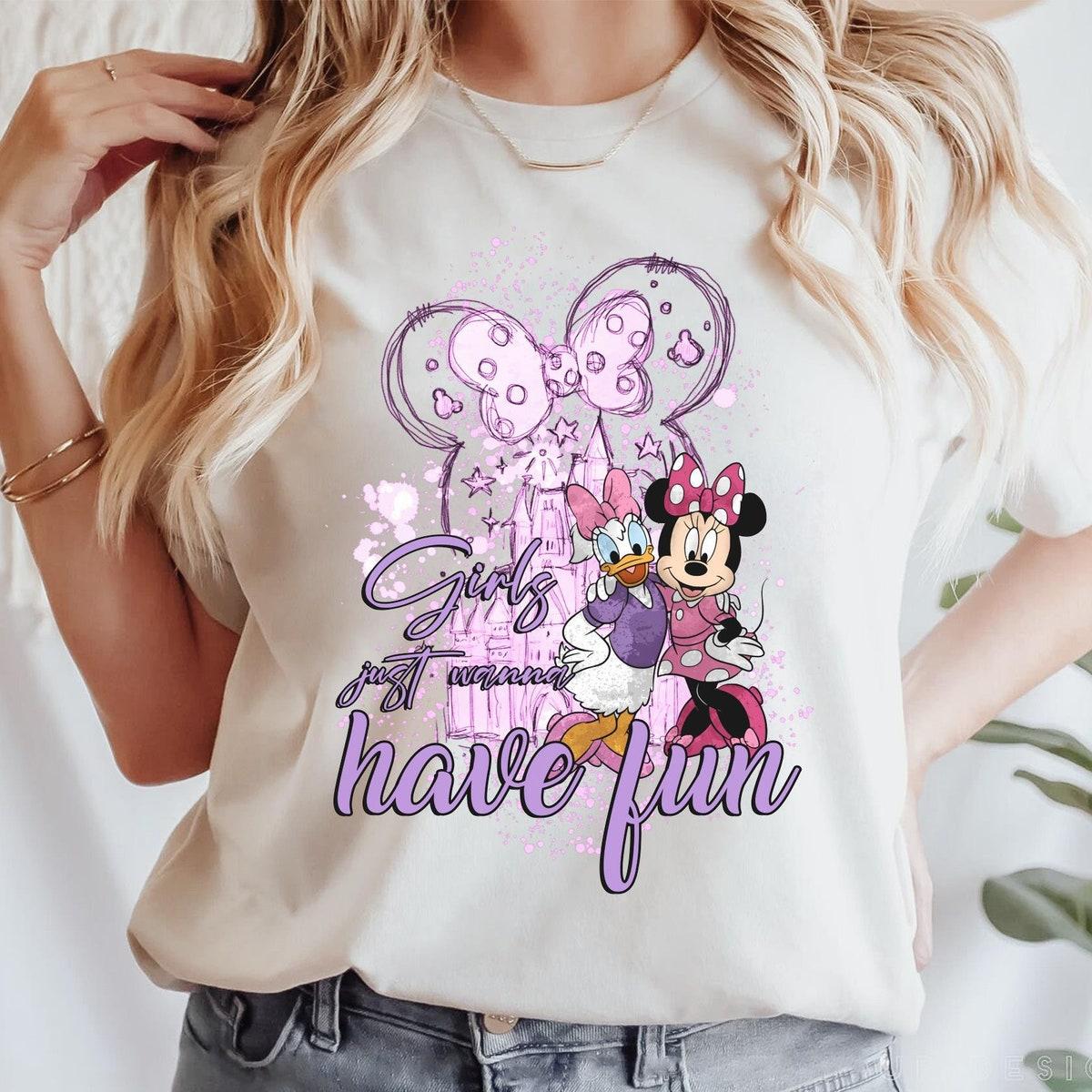 Minnie And Daisy Girls Just Wanna Have Fun Bestie Disney Shirt 1